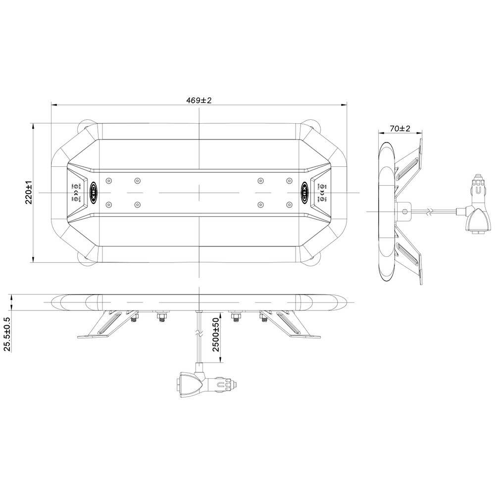 Blixtljusramp LED Averti P470 12/24V - 3