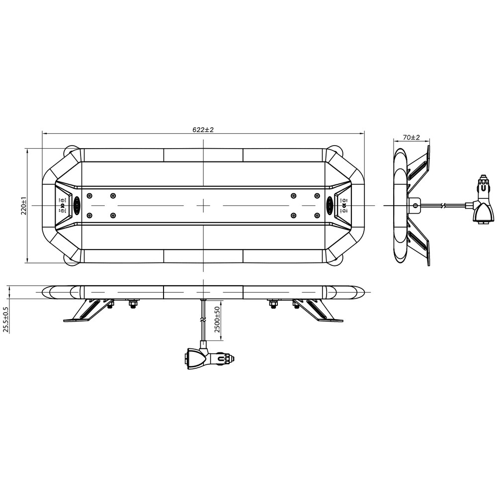 Blixtljusramp LED Averti P620 12/24V - 3