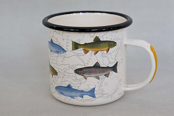Salmon Fishes Enamel Mug 500 ml