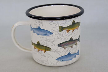 Salmon Fishes Enamel Mug 500 ml
