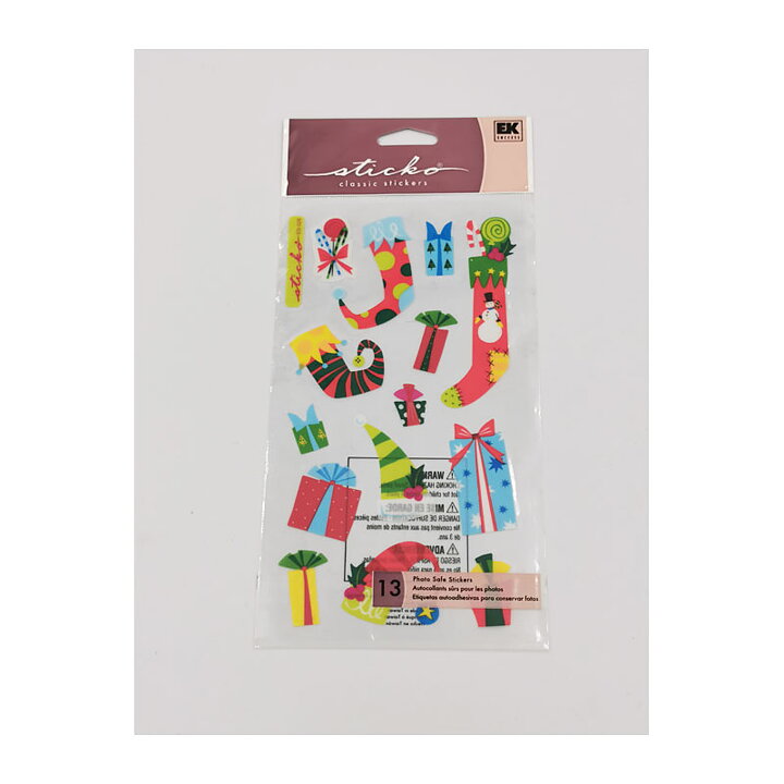 EK Success Sticko Vellum Stickers - Holiday Stockings