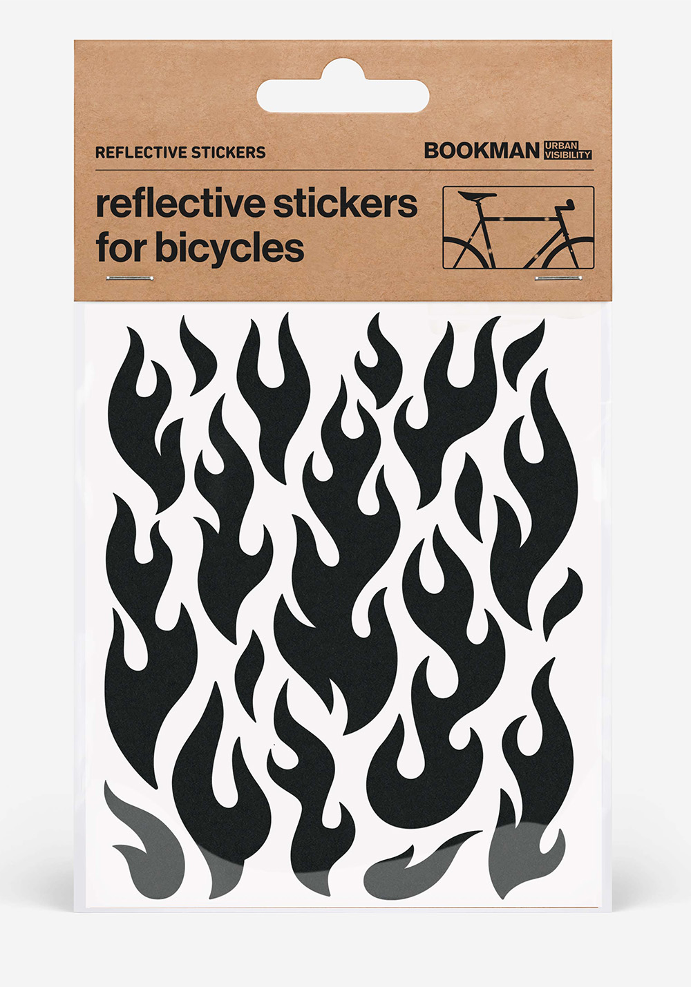 Reflective stickers, Flames, black - Moderna Museet's Shop