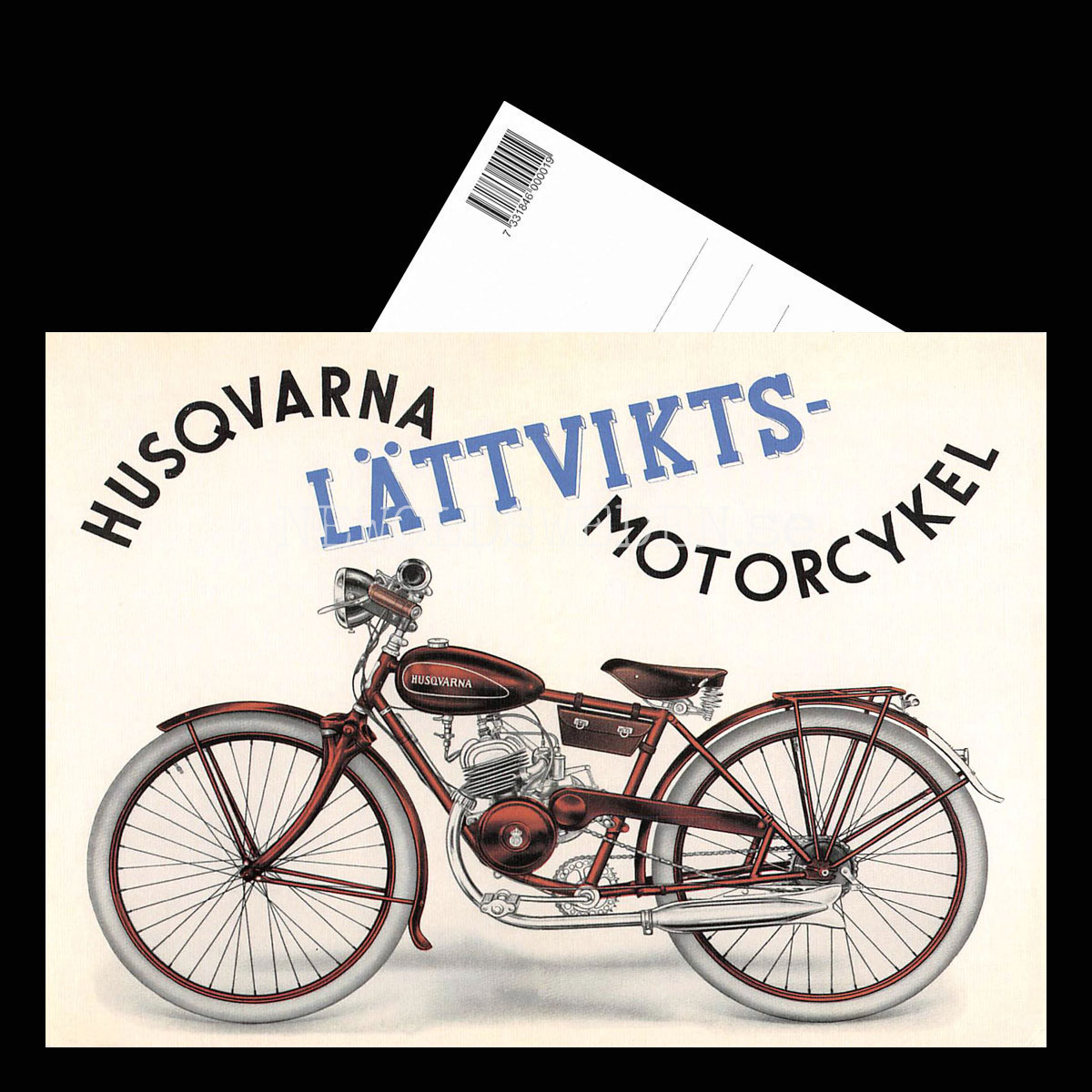 HUSQVARNA LÄTTVIKS-MOTORCYKEL - Vykort A5 - 3