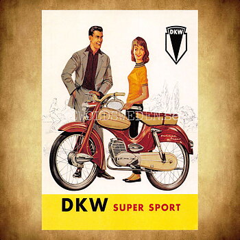 DKW SUPER SPORT - Vykort A5
