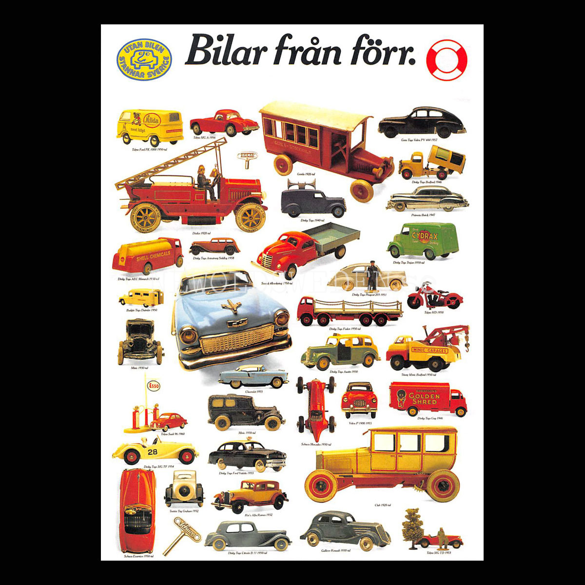Leksaker från förr FORDON - TRYGG HANSA - Vykort A5
