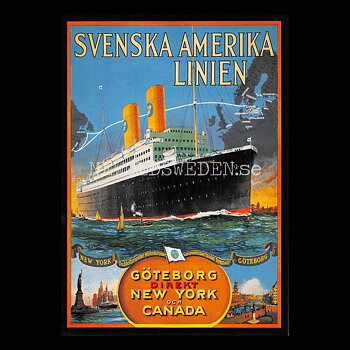 SVENSKA AMERIKA LINIEN SAL - M/S GRIPSHOLM Vykort A5