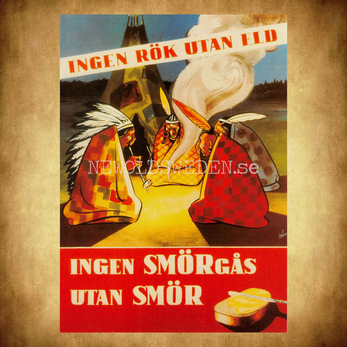 INGEN SMÖRGÅS UTAN SMÖR - Vykort A5 - 2