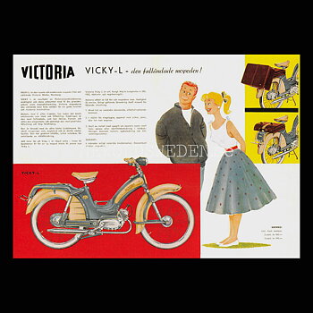 VICTORIA VICKY-L - den fulländade mopeden - Vykort A5