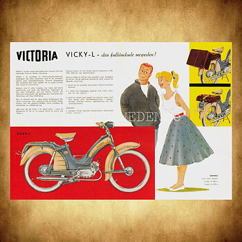 VICTORIA VICKY-L - den fulländade mopeden - Vykort A5
