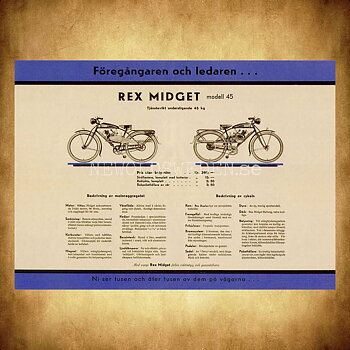 REX MIDGET Modell 45 - Vykort A5