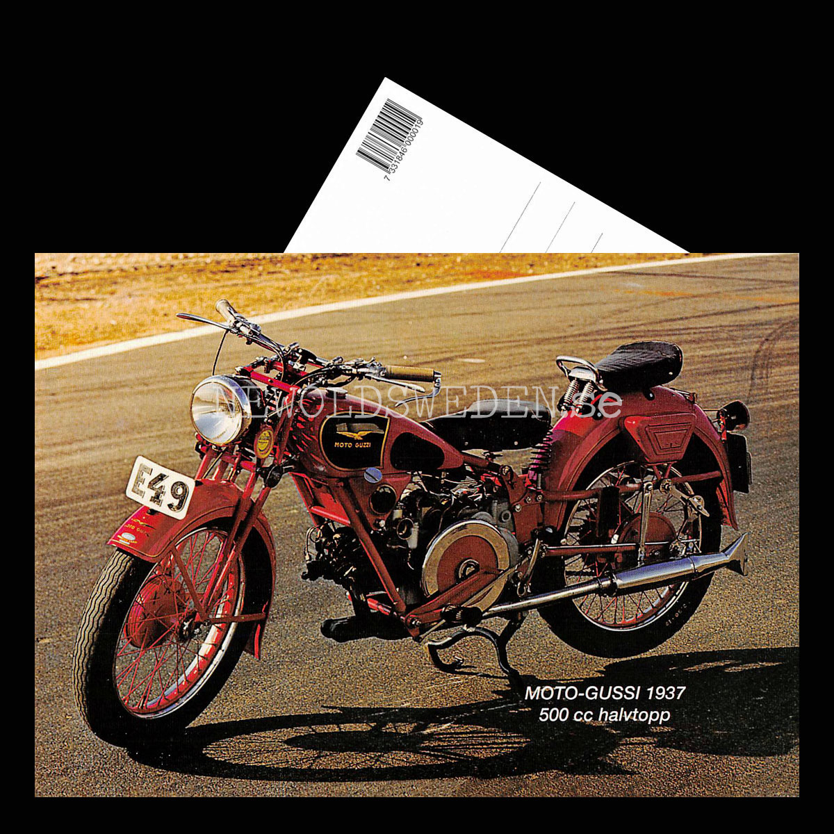 MOTO GUSSI 1937 - 500cc halvtopp - Vykort A5 - 3