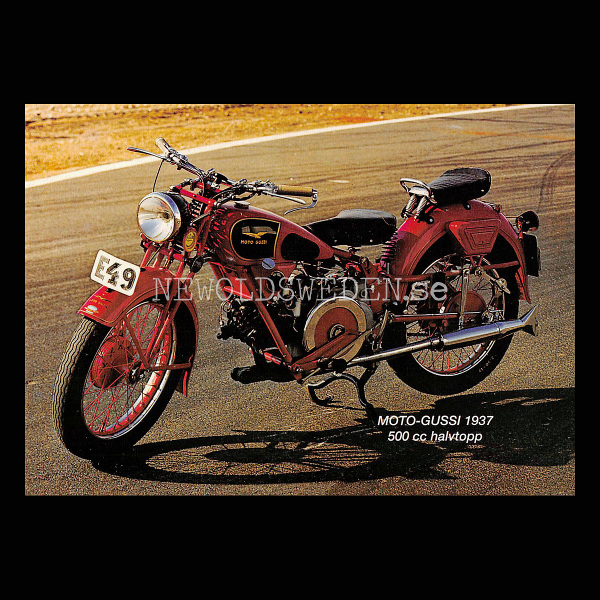 MOTO GUSSI 1937 - 500cc halvtopp - Vykort A5
