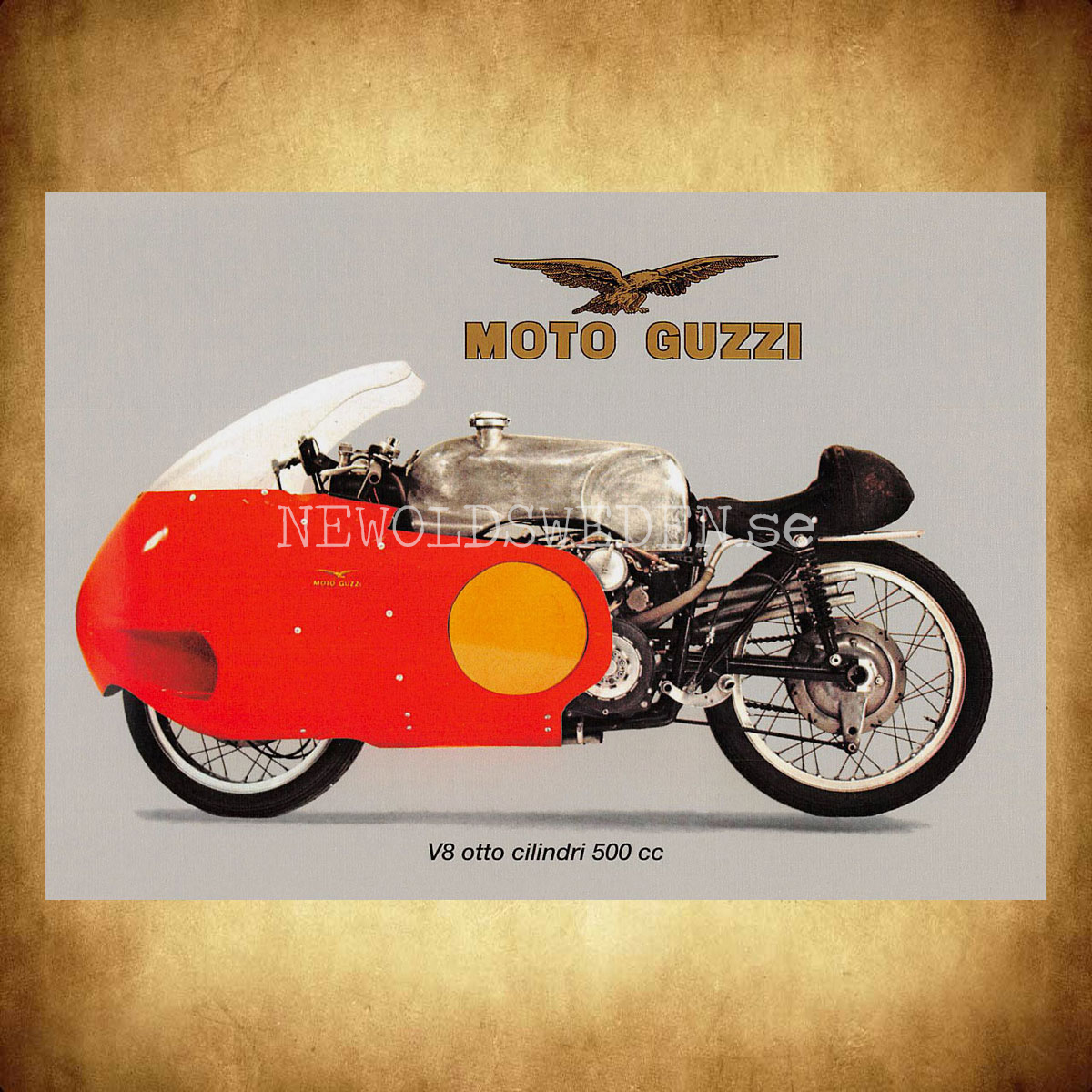 MOTO GUSSI V8 otto cilindri 500 cc - Vykort A5 - 2