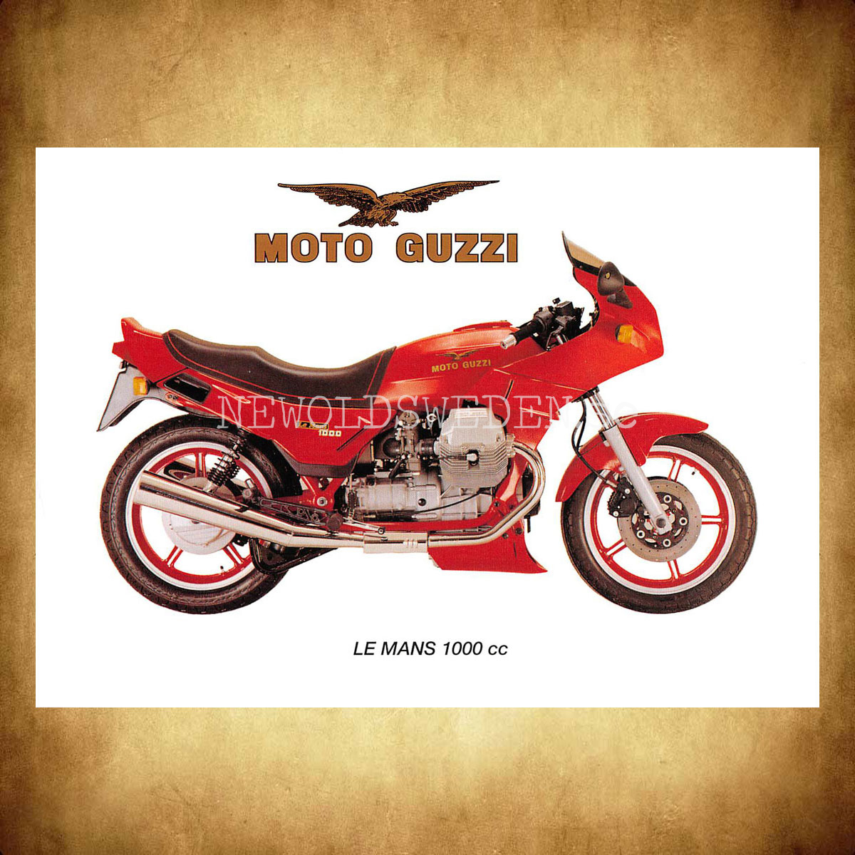 MOTO GUSSI LE MANS 1000 cc - Vykort A5 - 2