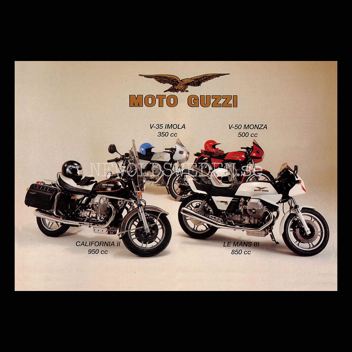 MOTO GUSSI IMOLA MONZA CALIFORNIA LE MANS - Vykort A5