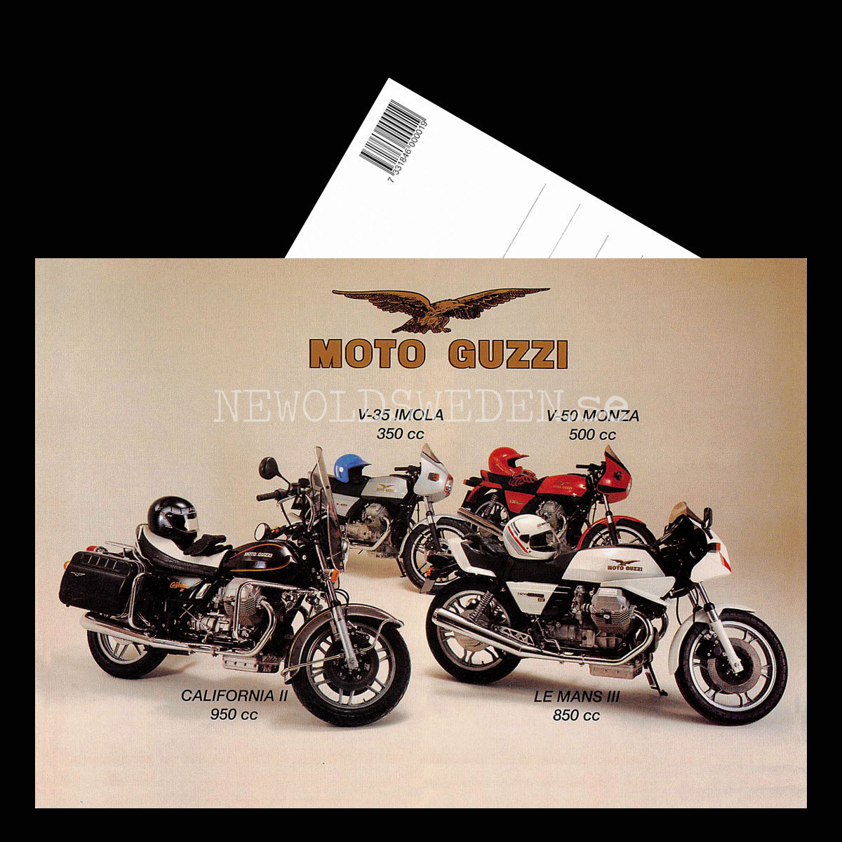 MOTO GUSSI IMOLA MONZA CALIFORNIA LE MANS - Vykort A5 - 3