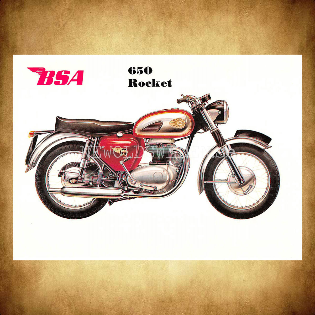 BSA 650 Rocket - Vykort A5 - 2