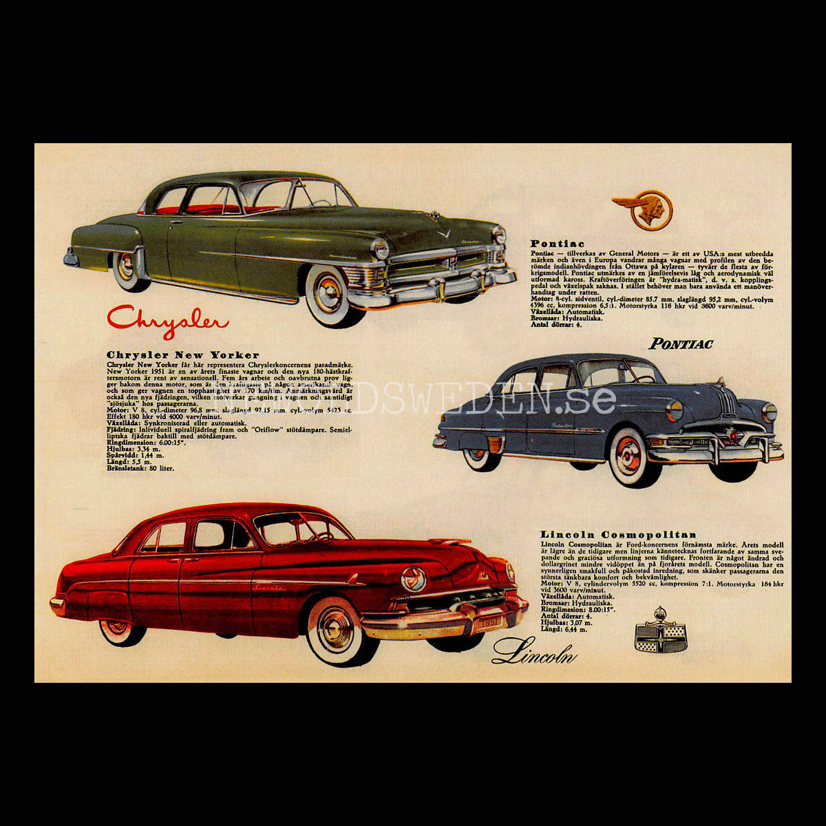Chrysler - Ford - General Motors - Vykort A5