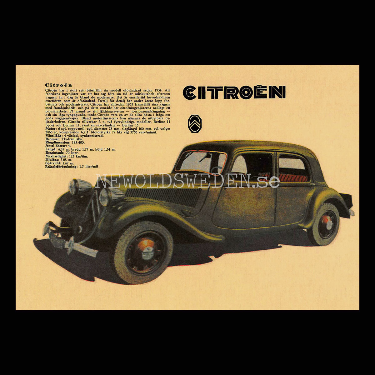 CITROËN Berline - Vykort A5