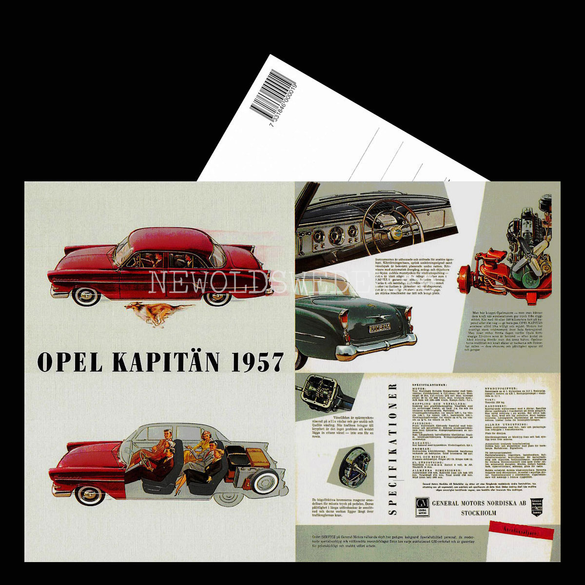 OPEL KAPITÄN 1957 - GM Stockholm - Vykort A5 - 3