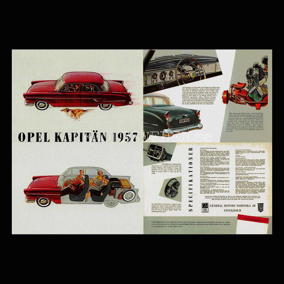 OPEL KAPITÄN 1957 - GM Stockholm - Vykort A5