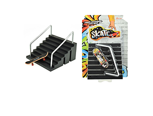 Finger Skateboard + stairs with handrail