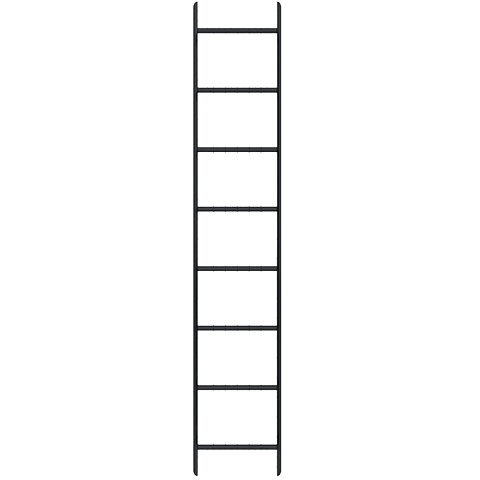 Roof-ladder 2,4m steel 450mm, Black