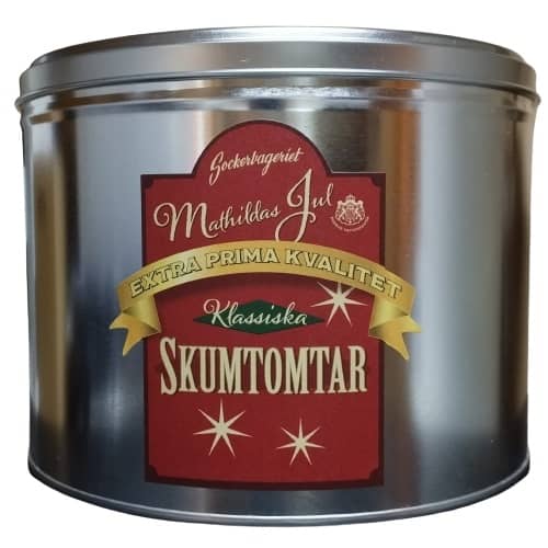 Skumtomtar i Plåtburk att Köpa. Stora Favorit till Jul.