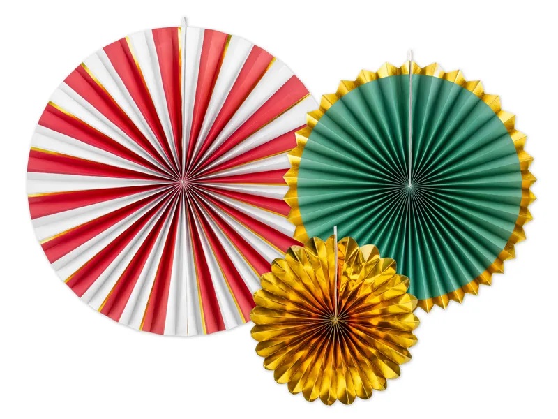 Dekorativa rosetter mix 26-43cm 3p