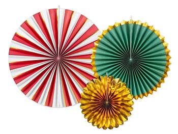 Dekorativa rosetter mix 26-43cm 3p