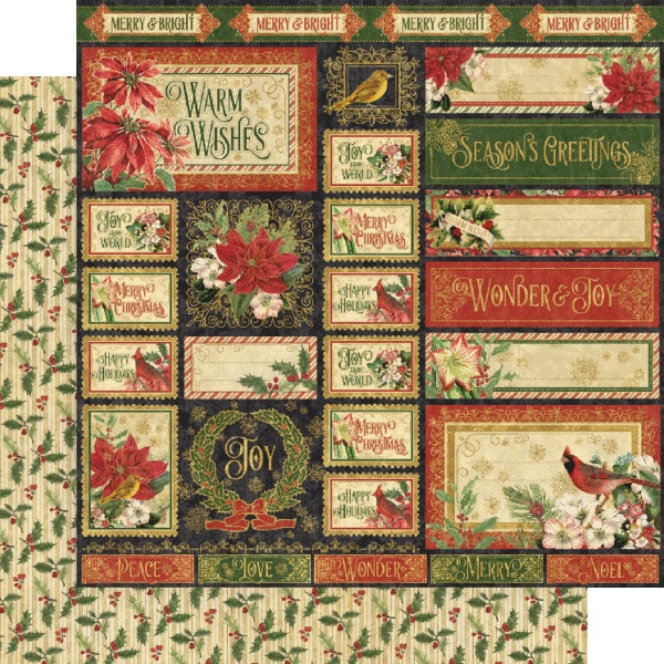 Graphic45 - Warm Wishes - Collection pack 12x12" inkl stickersark - 8
