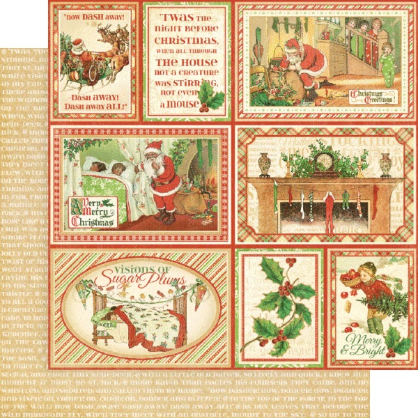 Graphic45 - Twas the night before christmas - Block 8x8" - 9
