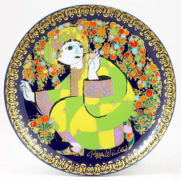 Björn Wiinblad (Aladin 1979) Colorful Wall Plaque #4 with Tale Motif 16 cm <with Box>  [Sample Images]