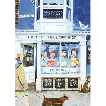 Stephanie Lambourne : The Little Fish & Chip Shop - Kort med kuvert