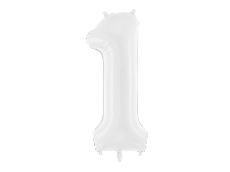 Sifferballong Vit 86 cm 0-9 - 2
