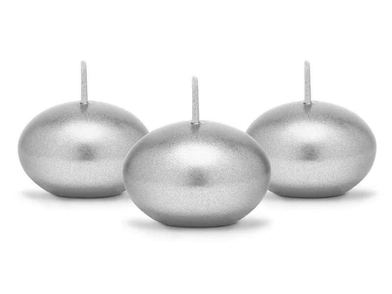 Flytande ljus, metallic silver