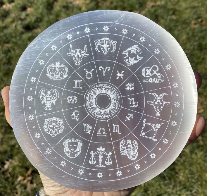 Zodiak Selenit laddningsplatta  - 14cm - 2