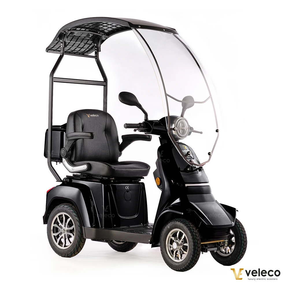 Promenadscooter med tak från sidan svart promenadscooter bäst i test 4hjul också kallad för promenadskoter permobil med tak