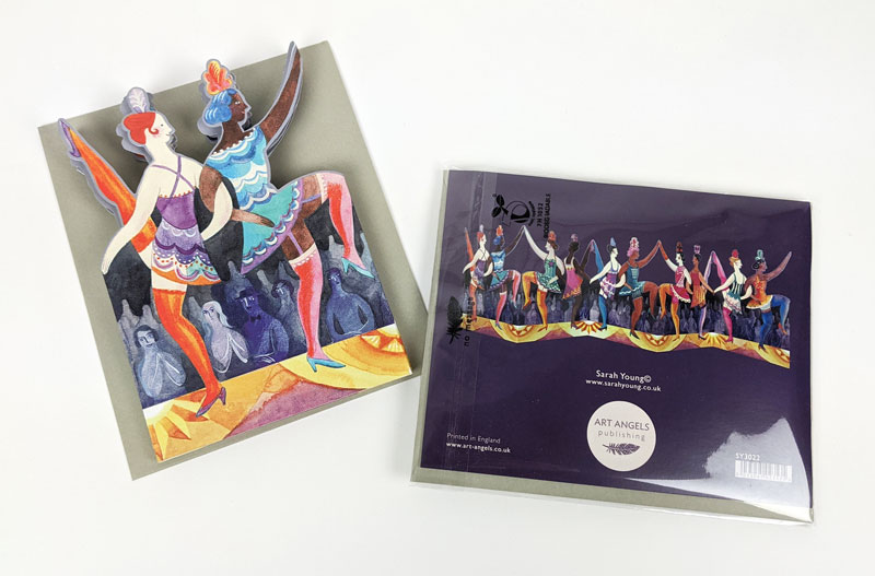 Cabaret Dancers die cut chain of cabaret ladies by Sarah Young, Greeting Card - 4