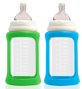 Cherub Baby Flaska 240ml Wideneck Apple Blue (2-pack)