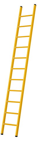 Fiberglass reinforced single ladder. WFG-S3, 11rungs 2,97m