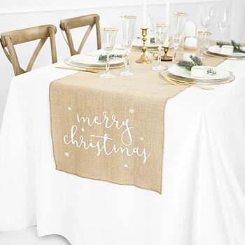 Duk - Jute löpare "Merry Christmas"