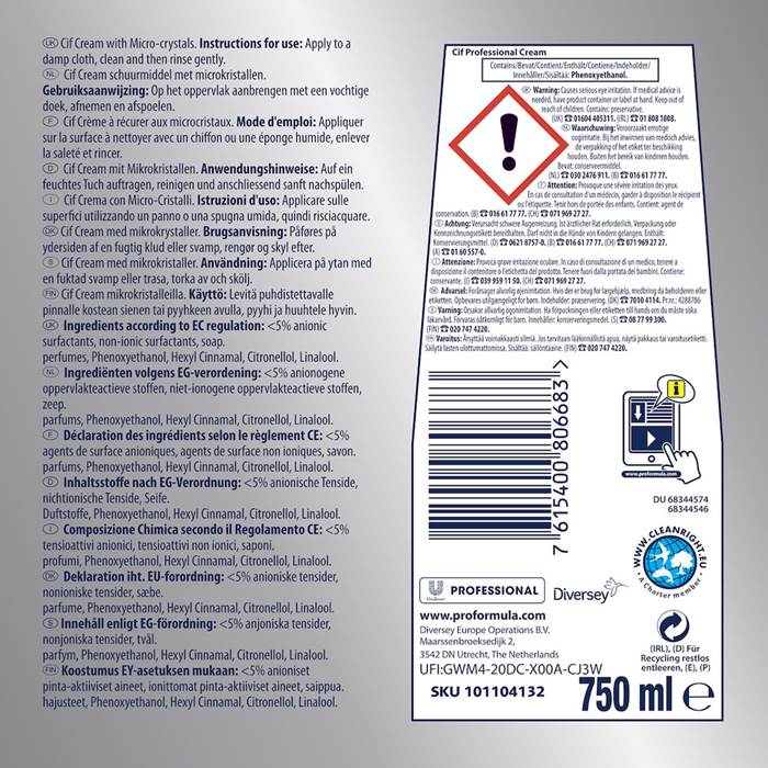 Skurkräm Cif Pro Orig 750ml - 2