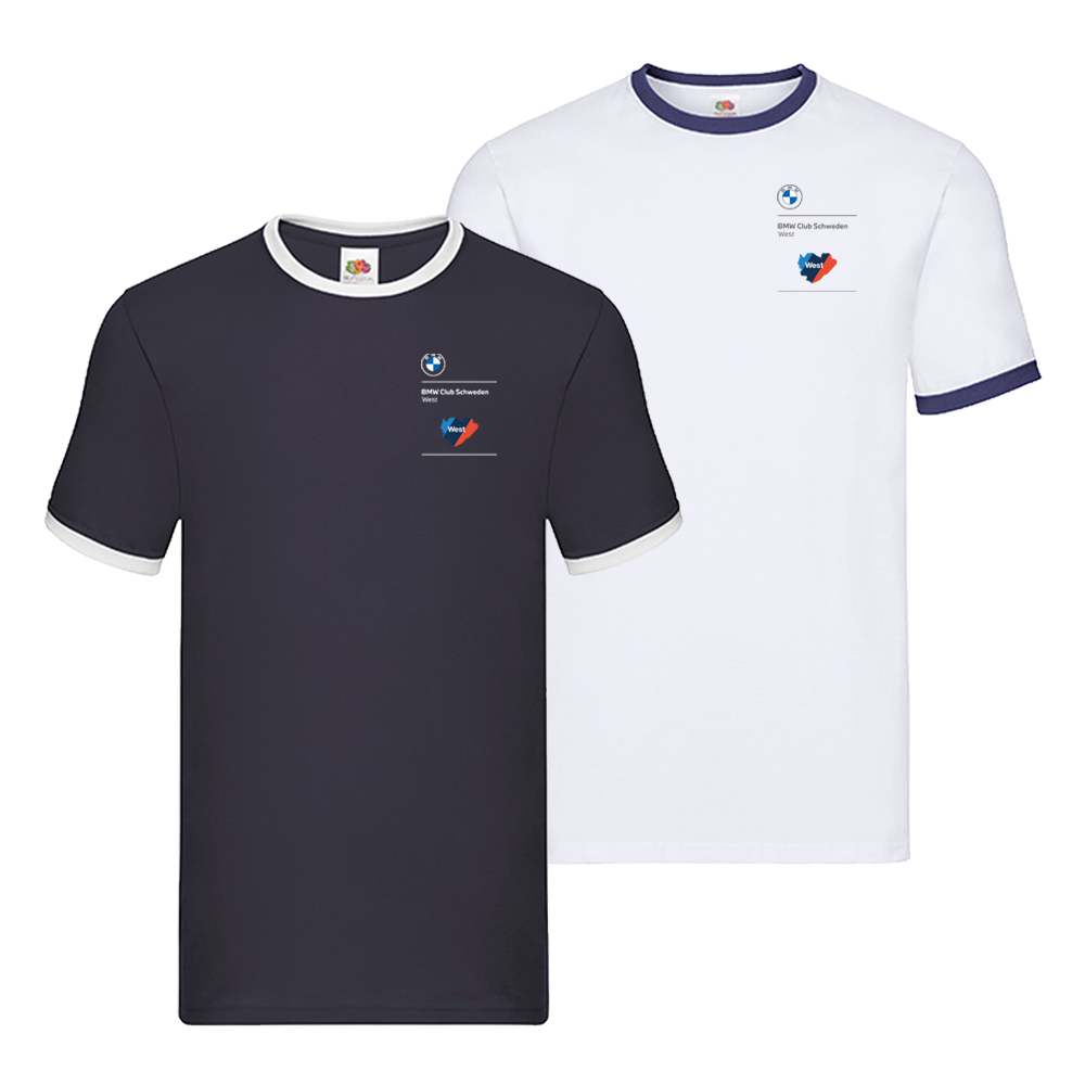 T-shirt med kontrastfärg Unisex med tryck (WEST)