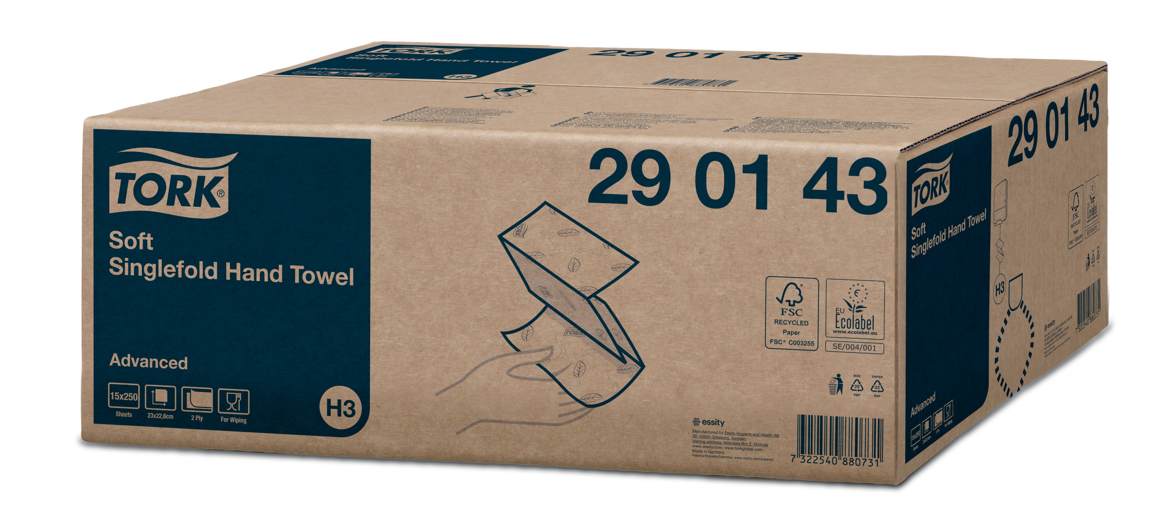 Tork Singlefold Mjuk Handduk Advanced - 3