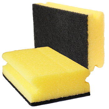 Kökssvamp med svart skurnylon 15 x 10 x 5 cm