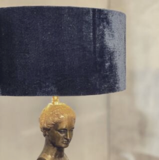 Lampskärm i midnattsblå sammet