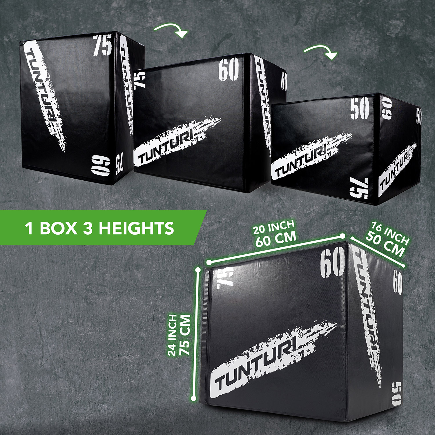 Plyometric Box Soft Tunturi 50x60x75 cm - 2