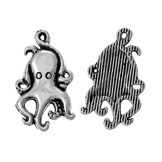 Charm   octopus silver - 2