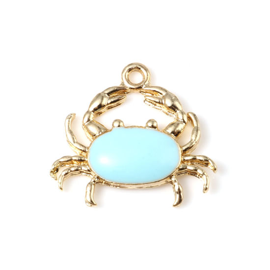 Charm   Enameld Crab blue